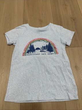 Crewcuts J.Crew Shirt Nantucket Sail Camp Sequins Rainbow Cape Cod Girls Size 8